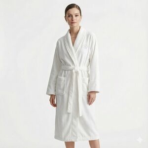 Pottery Barn spa robe cotton terry white size S